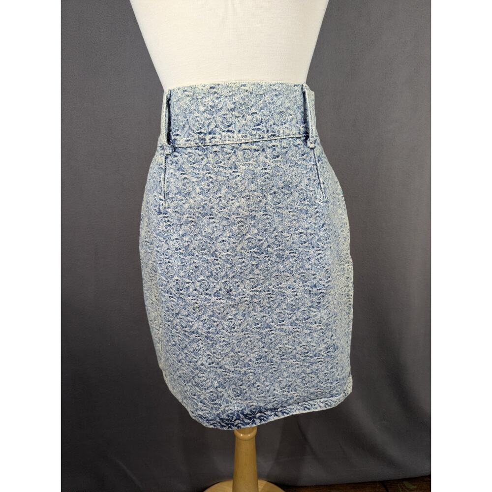 Vintage Paris Blues Denim Stone Washed Jean Skirt Size 13 High Waisted Taper